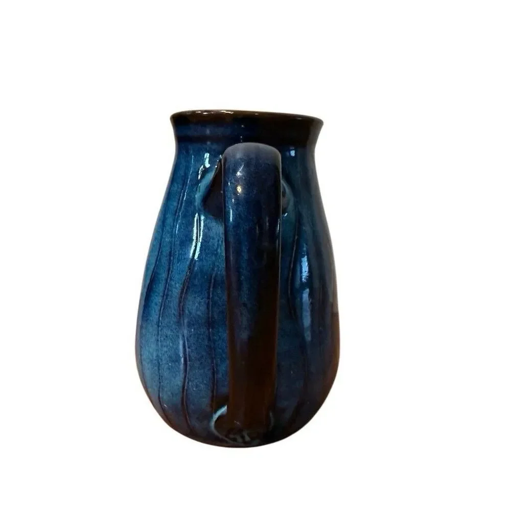 Frank Philipps Pottery Ceramic  Pitcher Blue Hand Made